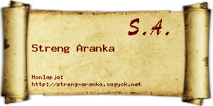 Streng Aranka névjegykártya
